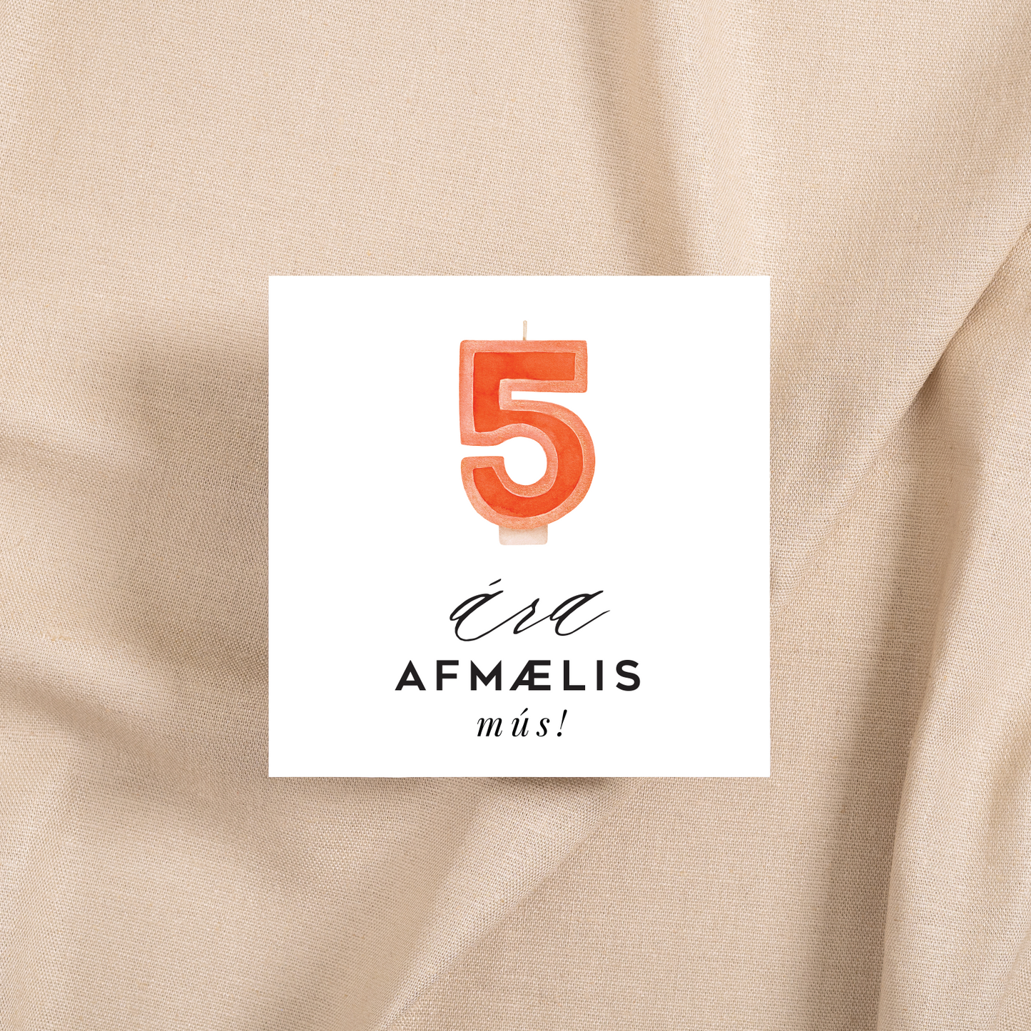 Tækifæriskort LÍTIL 9. -"Afmælismús 5 ára"