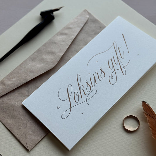 Tækifæriskort "Loksins gift"