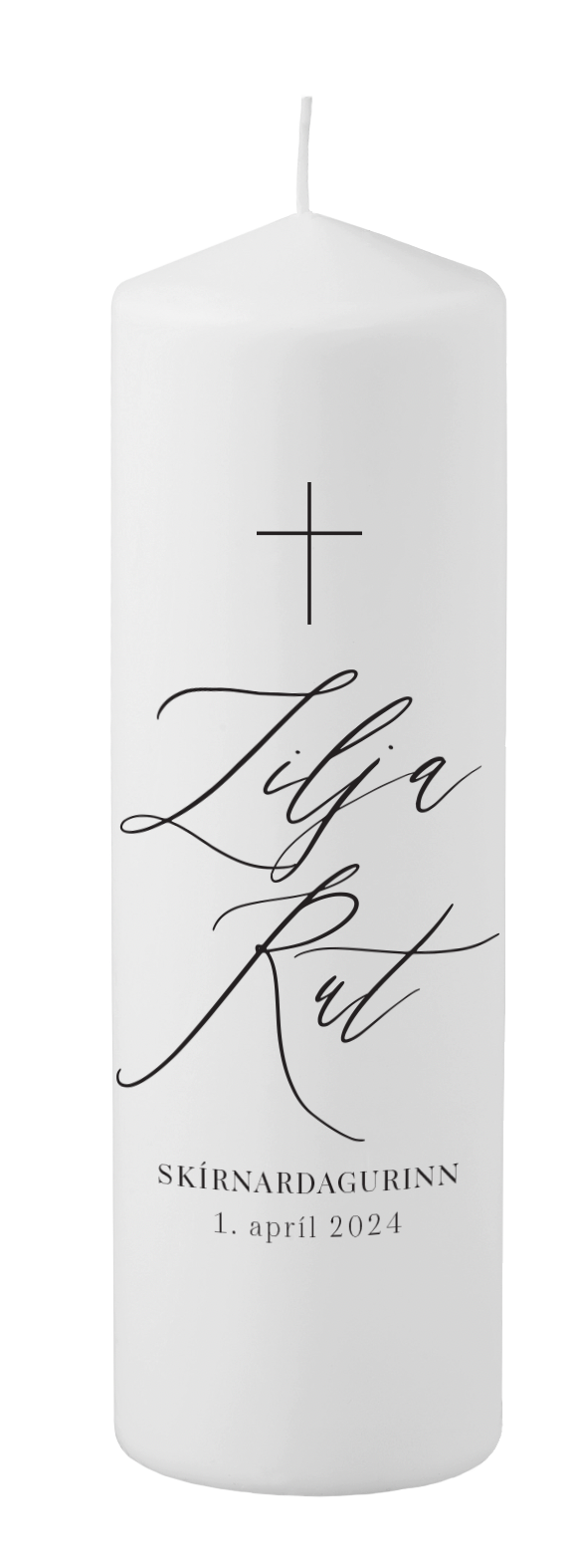 Skírnarkerti- "Hvítt nr.2"