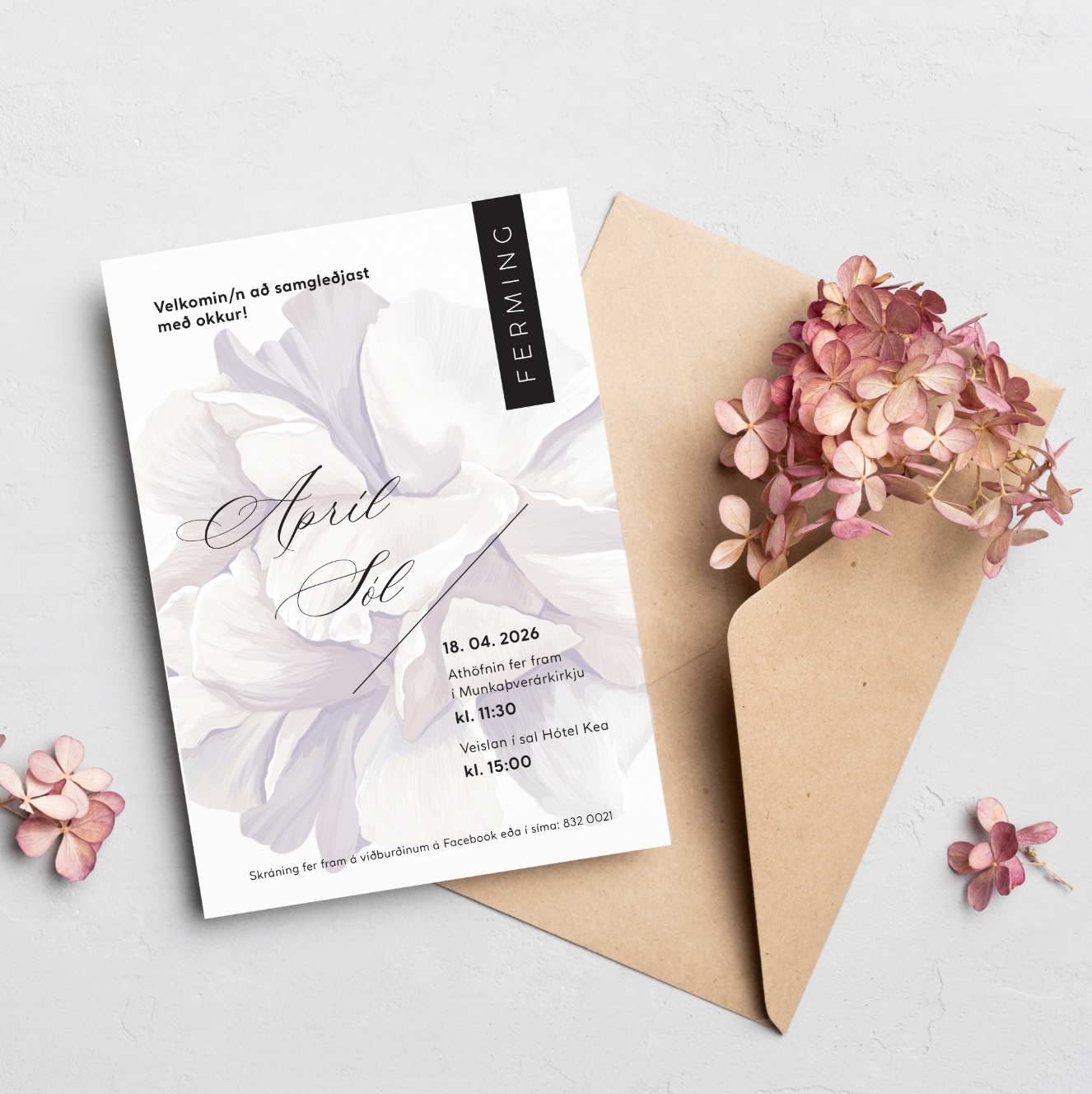 Fermingarboðskort- "Ferming 1."