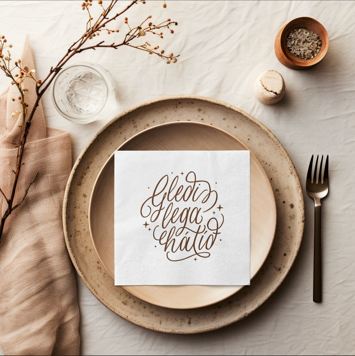 Servíettur - "Gleðilega hátíð"