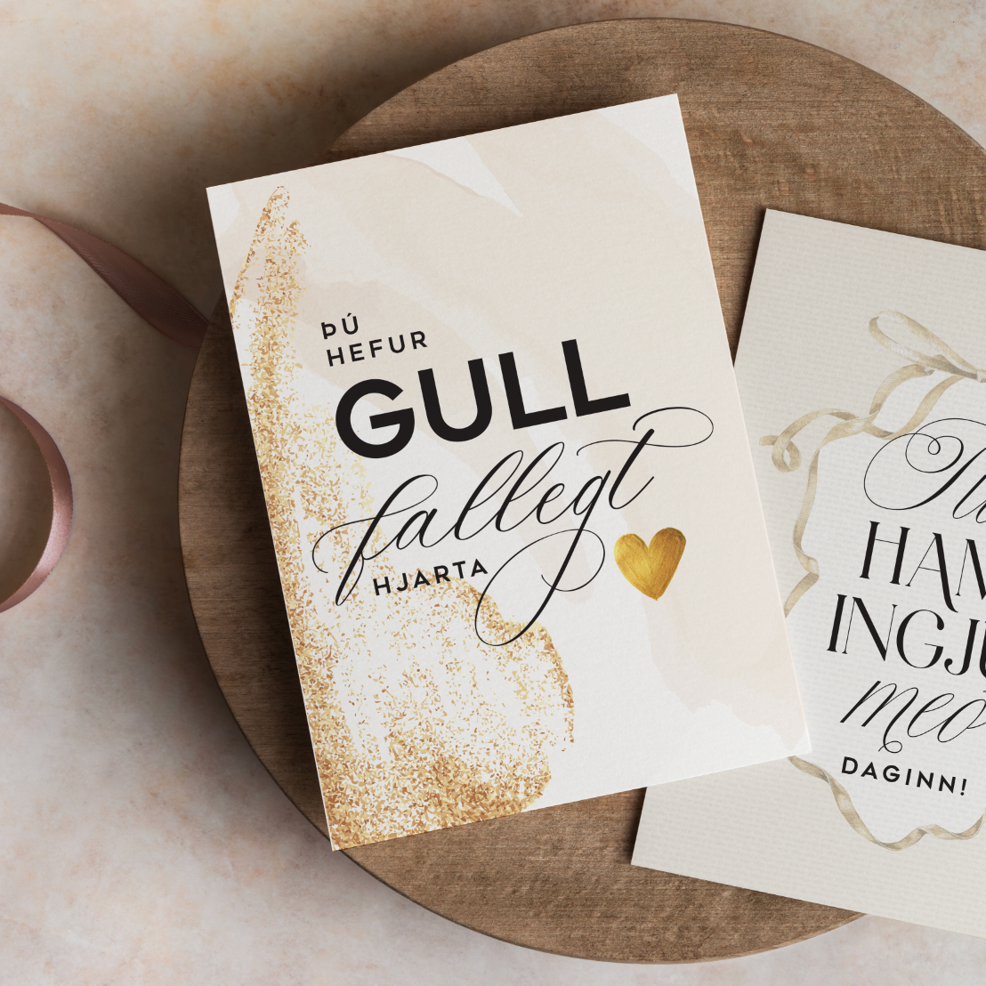 Tækifæriskort- Gullfallegt hjarta
