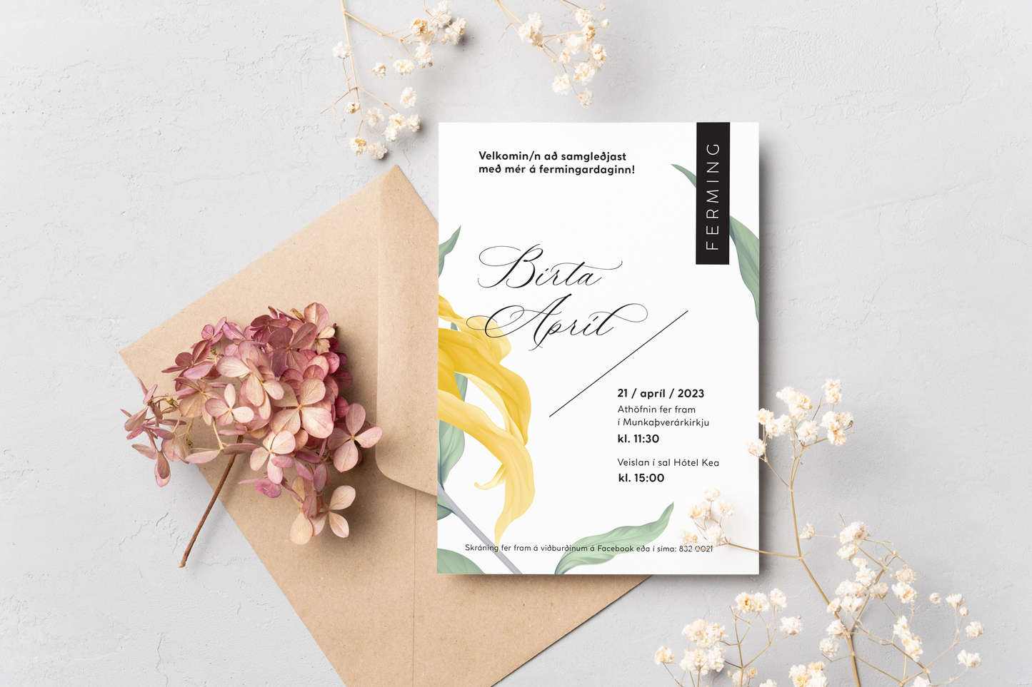 Fermingarboðskort- "Ferming 2."