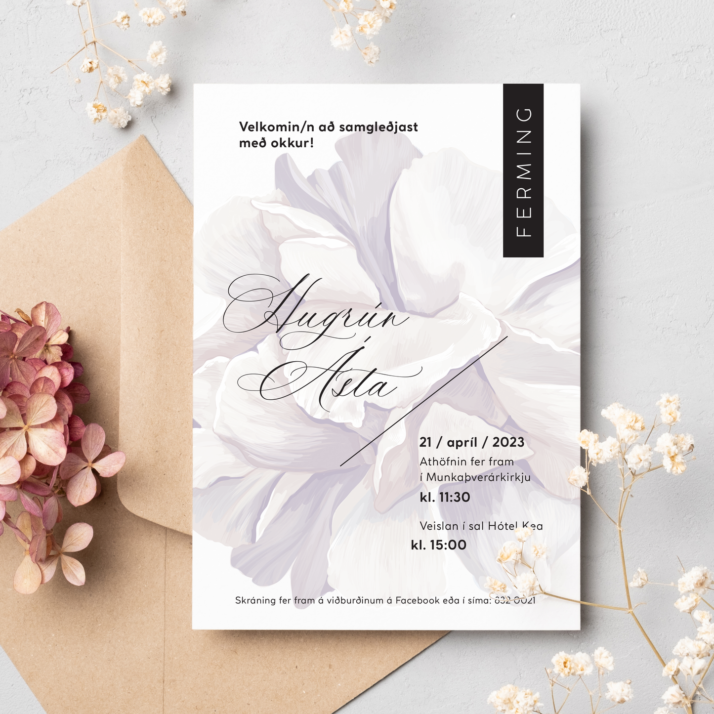 Fermingarboðskort- "Ferming 1."