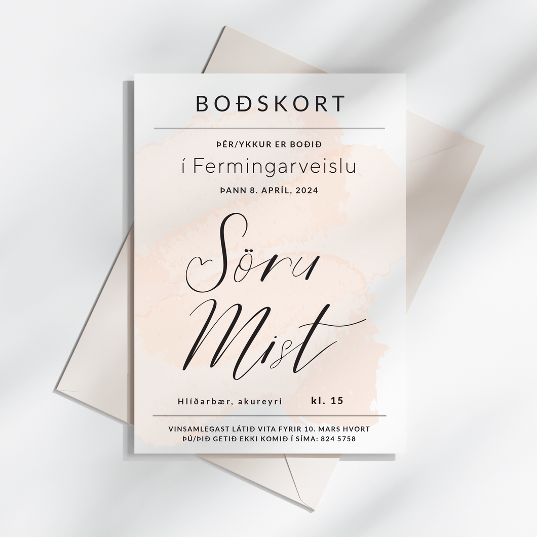 Fermingarboðskort- 