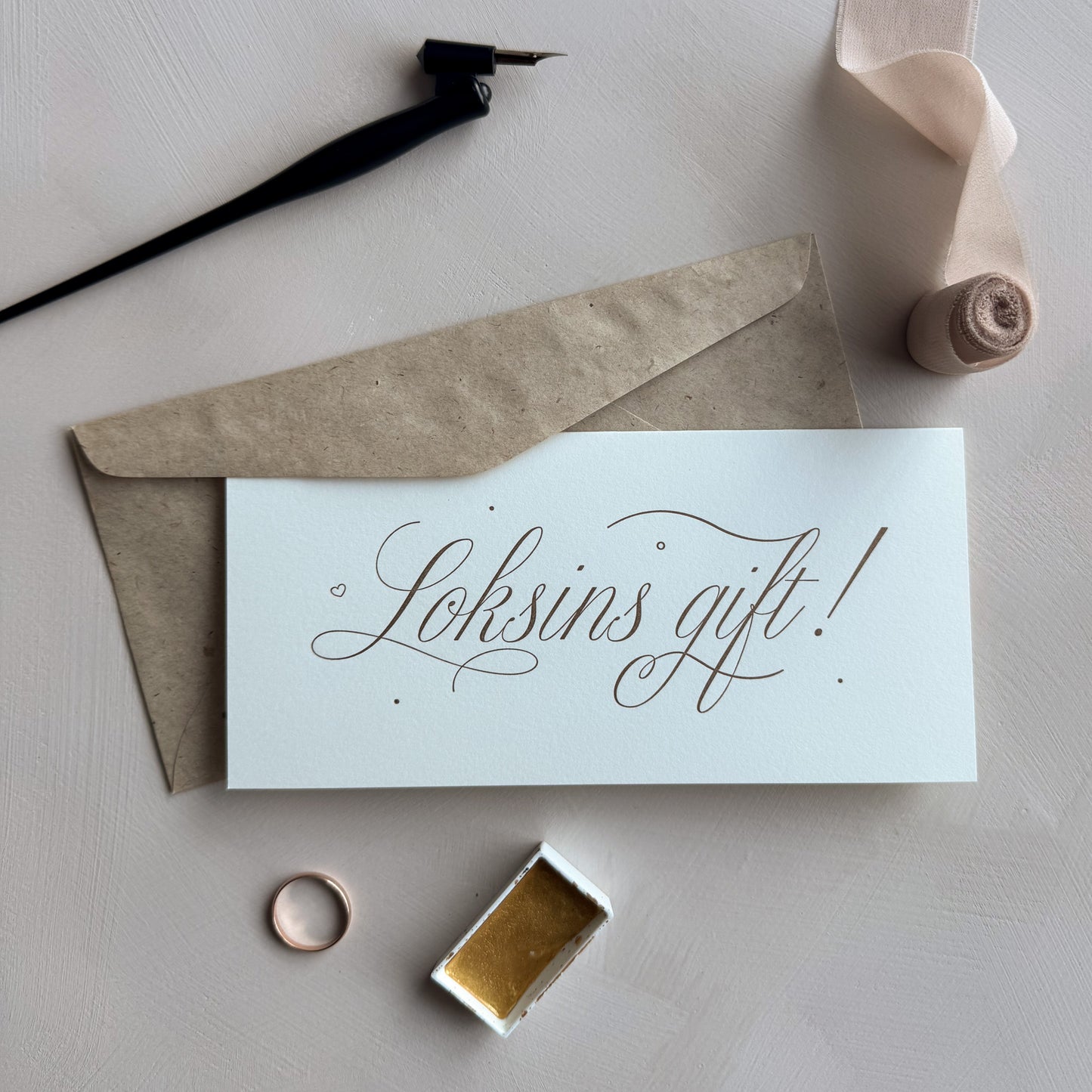Tækifæriskort "Loksins gift"