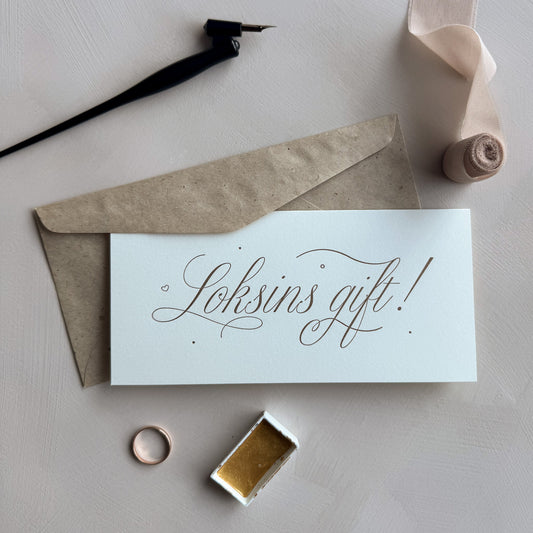 Tækifæriskort "Loksins gift"