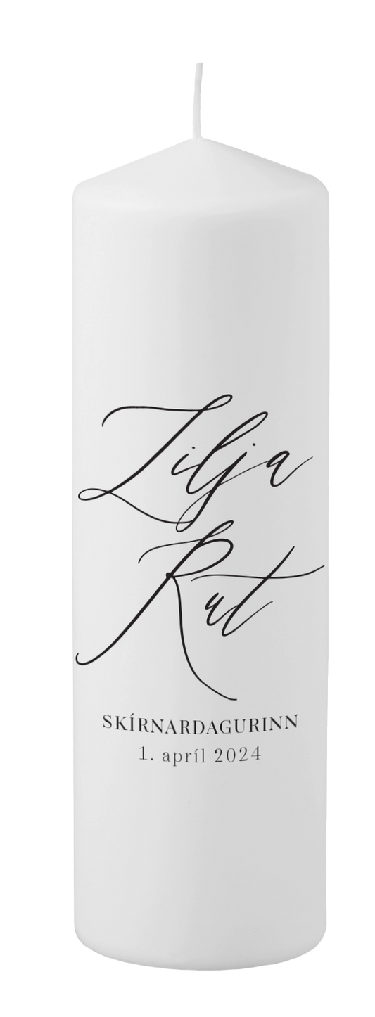 Skírnarkerti- "Hvítt nr.2"