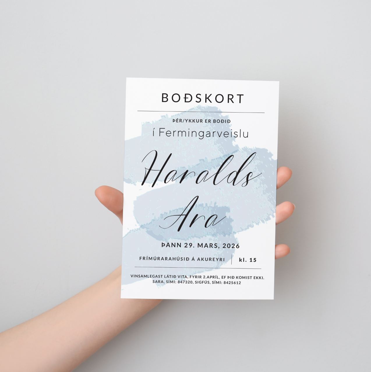 Fermingarboðskort- "Ferming 4"