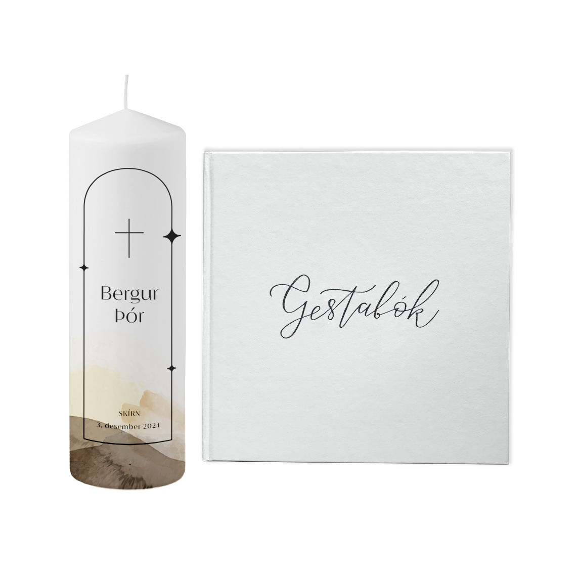 Skírnarpakki - "Stjörnur í boga + gestabók"