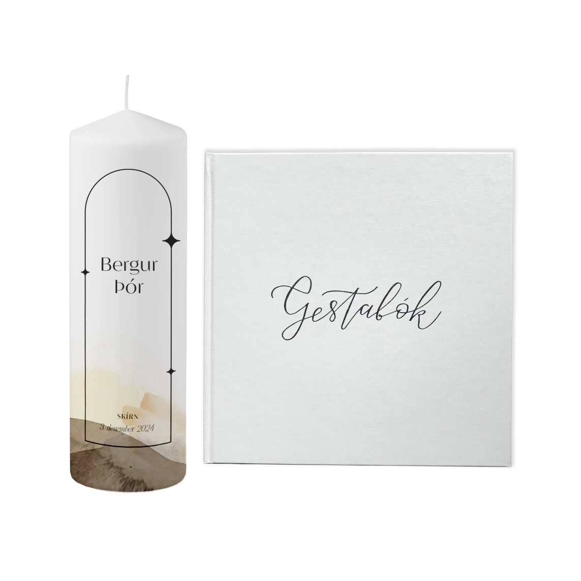 Skírnarpakki - "Stjörnur í boga + gestabók"