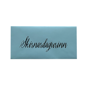 Peningaumslag/kort - "Skírnardagurinn- blátt"