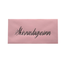 Load image into Gallery viewer, Peningaumslag/kort - &quot;Skírnardagurinn- bleikt&quot;
