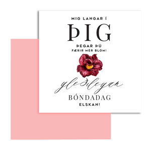 Bóndadagskort 1. -"Þú og blóm"