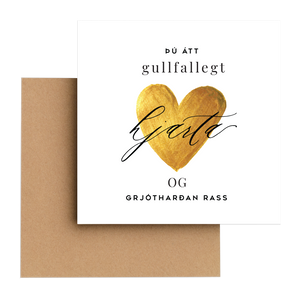 Tækifæriskort 2. -"Gullfallegt hjarta"